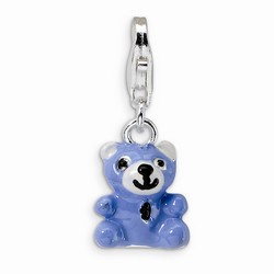 Blue Teddy Bear Charm By Amore La Vita