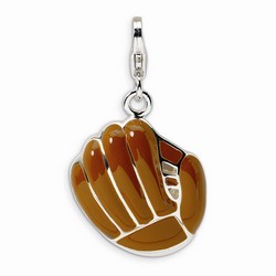 Brown Baseball Glove 3-D Charm By Amore La Vita