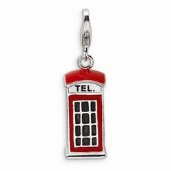 Red Telephone Booth 3-D Charm By Amore La Vita