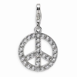 Large Peace Symbol Charm By Amore La Vita