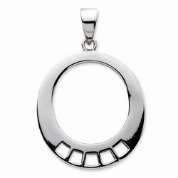 Oval Shaped Charm Carrier Pendant By Amore La Vita