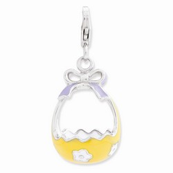 Flower Basket And Bow 3-D Charm By Amore La Vita