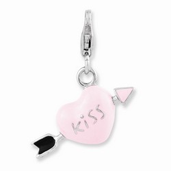 3-D Kiss Cupid Heart Charm By Amore La Vita