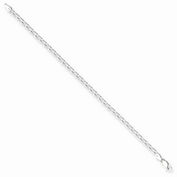 3.2 mm Open Link Curb Chain Bracelet in 925 Sterling Silver