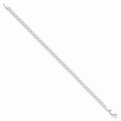 4.3 mm Open Link Curb Chain Bracelet in 925 Sterling Silver