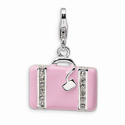 Pink Laptop Bag Charm With Swarovski Elements By Amore La Vita