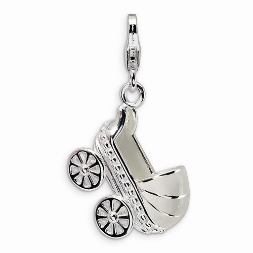 Large Baby Carriage 3-D Charm By Amore La Vita