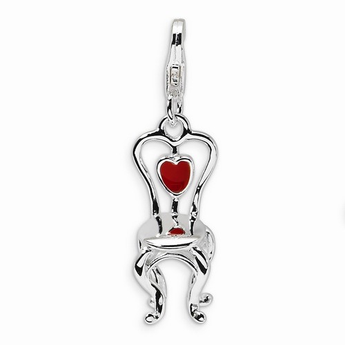 Vanity Chair 3-D Charm With Red Heart By Amore La Vita