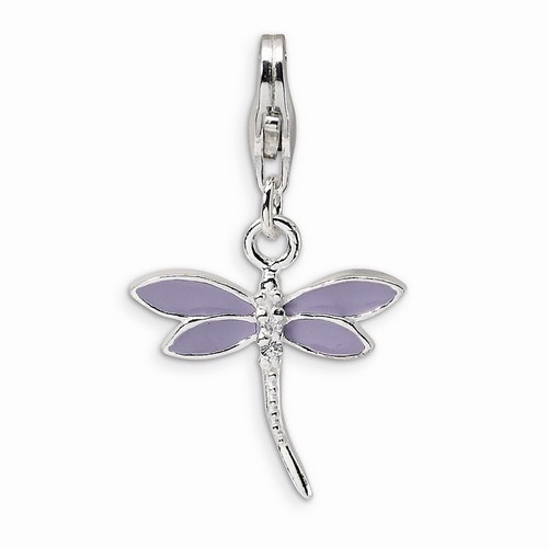 Lilac CZ Dragonfly Charm By Amore La Vita