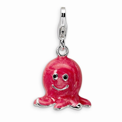 Red Octopus 3-D Charm By Amore La Vita