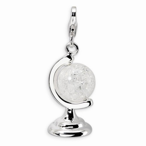 Moveable Cracked Crystal Globe 3-D Charm By Amore La Vita