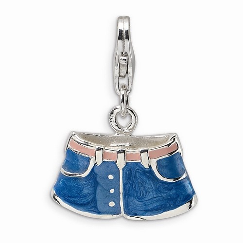 Blue And Pink Jean Shorts 3-D Charm By Amore La Vita