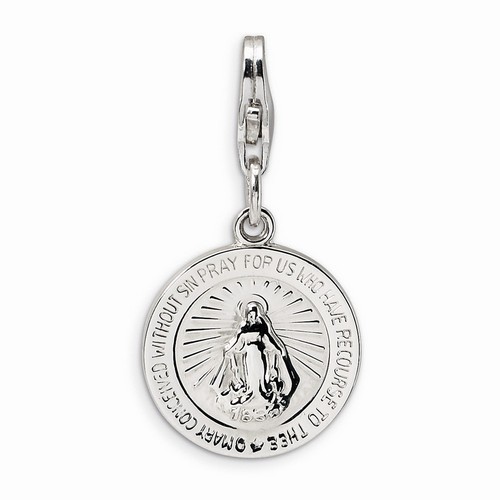 Small Round Miraculous Medal Charm By Amore La Vita