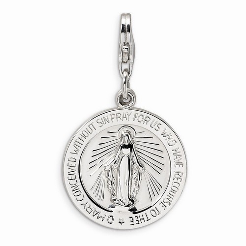 Large Round Miraculous Medal Charm By Amore La Vita
