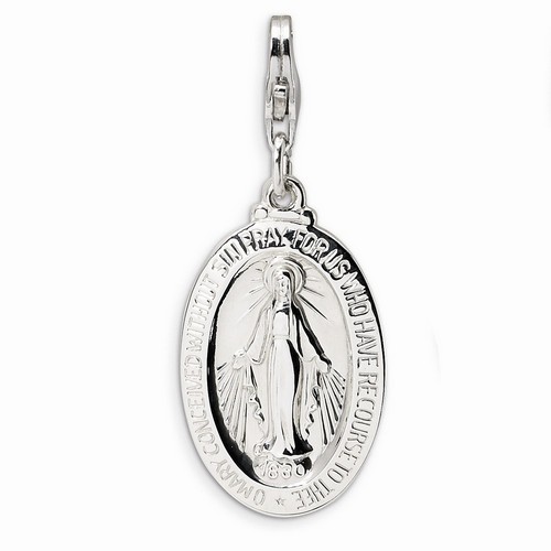 Large Oval Miraculous Medal Charm By Amore La Vita