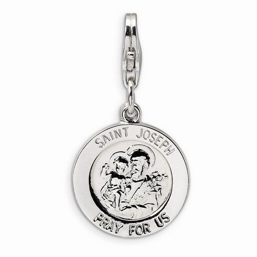 Small Round Saint Joseph Medal Charm By Amore La Vita