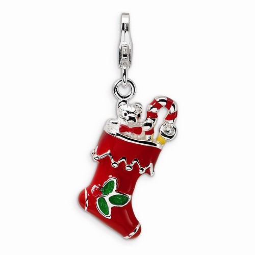 Red Filled Stocking 3-D Charm By Amore La Vita