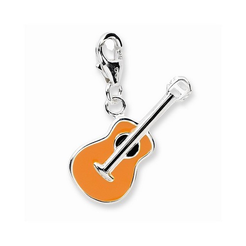Orange Guitar 3-D Charm By Amore La Vita
