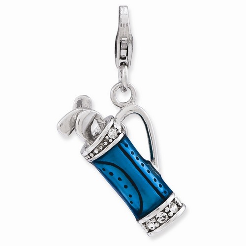 Golf Bag With Clubs 3-D Charm By Amore La Vita