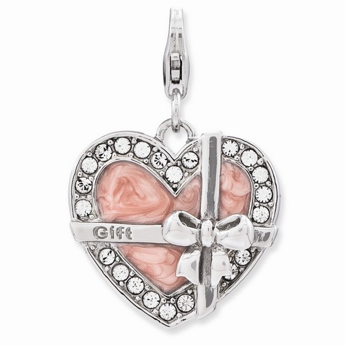 Heart With Bow Wrapped Charm By Amore La Vita