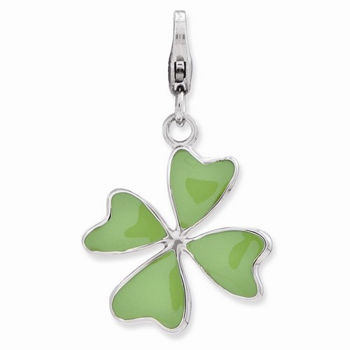 Large Green Clover 3-D Charm By Amore La Vita